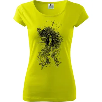 Dámské tričko Kreslený kluk s prutem - Dámské triko Pure - S ( Limetková )