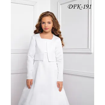 Dívčí šaty Dětský saténový svatební kabátek s dlouhými rukávy DFK-191 Barva: černá, Vybraná velikost: velikost 158