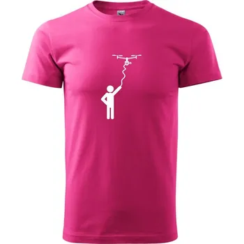 Pánské tričko Dron na kabelu - Klasické pánské triko vyšší gramáže - XL ( Purpurová )