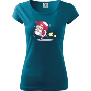 Dámské tričko Santa nese težký náklad - Dámské triko Pure - 2XL ( Petrolejová )