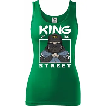 Dámské tričko Mops king of street - Dámské tílko - L ( Středně zelená )
