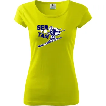 Lyžař ser to tam - Dámské triko Pure - L ( Limetková )