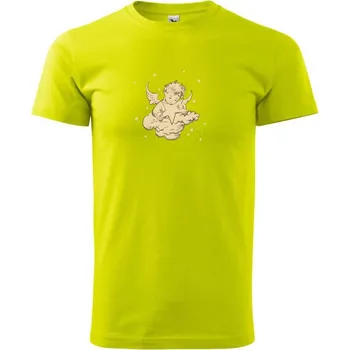 Andílek s hvězdou - Klasické pánské triko vyšší gramáže - M ( Limetková )