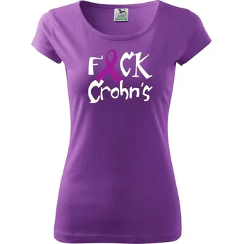 Dámské tričko F*ck Crohns - Dámské triko Pure - XS ( Fialová )