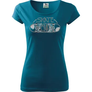 Dámské tričko Skate club na šířku - Dámské triko Pure - L ( Petrolejová )