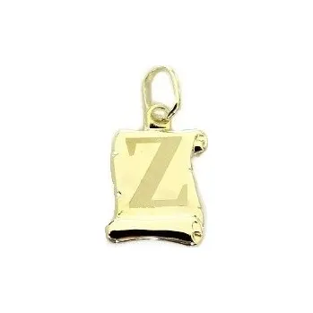Přívěsek Zlatý přívěšek písmenko "Z" Svitek menší 21mm 0,40g Zlato 14k(585/1000)