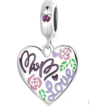 Náušnice For Silver Přívěsek BAREVNÉ SRDCE LÁSKA - STŘÍBRO 925
