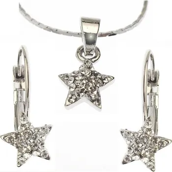 Souprava šperků Souprava HVĚZDIČKY Swarovski Rhodium