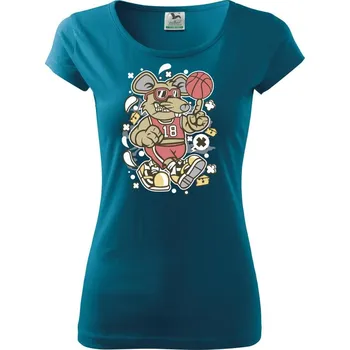 Dámské oblečení Myš basketbal - Dámské triko Pure - XL ( Petrolejová )