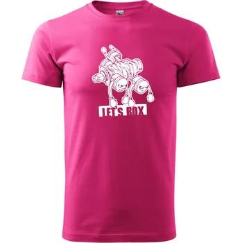 Pánská móda Lets Box nápis - Klasické pánské triko vyšší gramáže - 2XL ( Purpurová )