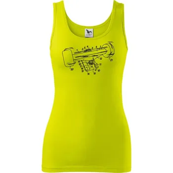 Dámské tričko Skateboard nákres kolečka - Dámské tílko - L ( Limetková )