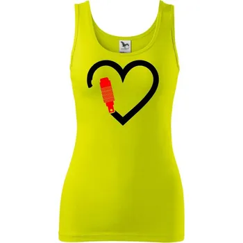 Dámské tričko Srdce horolezec - Dámské tílko - 2XL ( Limetková )