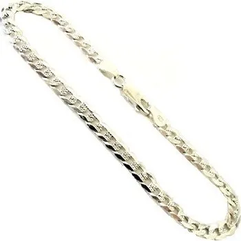 Náramek Stříbrný náramek ZDOBENÝ PANZER 4,5mm 4,10g 19cm Stříbro 925/1000