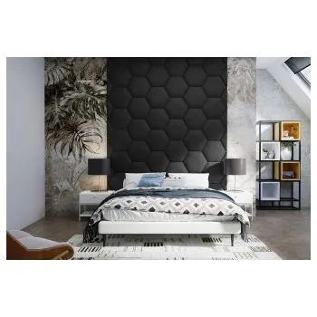 Předsíňová stěna Čalouněný nástěnný panel Hexagon 50 x 43,5 x 5 cm černá