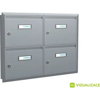 Poštovní schránka Poštovní schránka E-01 paneláková - pro zazdění s orámováním - lakovaná - RAL 7016 STR. - ANTRACIT