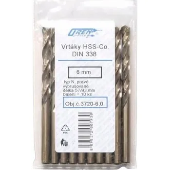 Vrták Vrták OREN DIN 338 HSS-Co.5%, vybrušovaný 1,1 mm