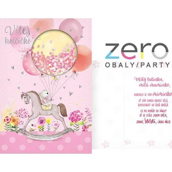 Přání s textem k narození + obálka - vítej holčičko