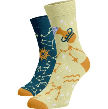 Dámské ponožky Veselé ponožky Znamení zvěrokruhu Vodnář Tmavě modrá Bavlna 39-41