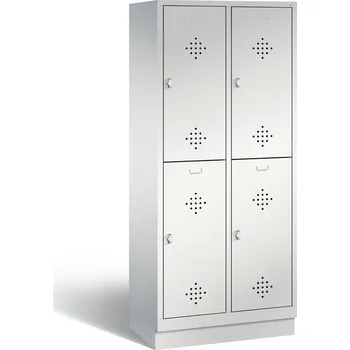 Šatní skříň Šatní skříň typ Cabo, s podstavcem, 4 oddíly, š 810, h 500, v 1800 mm, šedá