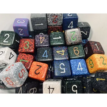 Příslušenství k deskovým hrám Chessex Kostka D6 s číslicemi skvrnitá - 29306