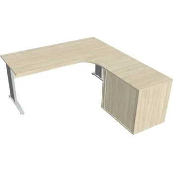 Kancelářský vozík HOBIS kancelářský stůl pracovní, sestava levá - CE 1800 60 HR L, akát + doprava zdarma