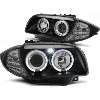 Přední světlomet Tuning Tec Přední světla BMW 1 E87/E81/82/88 2004-2011 ANGEL EYES ČERNÉ