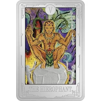 Stříbrná mince The Hierophant (Velekněz) 1 Oz 2022 (Tarotové karty) Color PROOF - (6.)