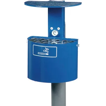 Popelník Popelník s ochranným víkem ze žárově zinkovaného ocelového plechu, objem 2 l, půlkulatý, červený