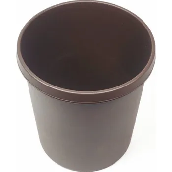 Odpadkový koš Velký koš na papír s úchytem po celém obvodu, objem 30 litrů, hnědý