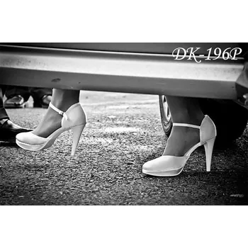 Dámské lodičky Saténové svatební boty na platformě bílé Velikost obuvi: 34