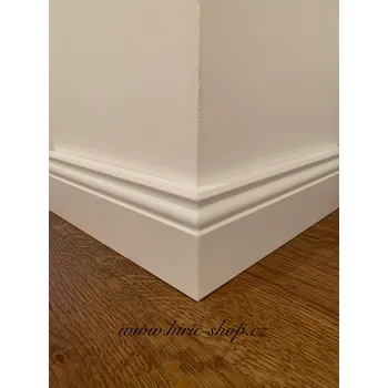 soklová lišta bílá lišta KGM 625 berlínský profil 19x80mm, délka 2,4m