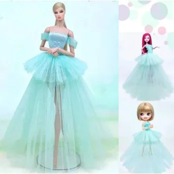 Doplněk pro panenku Princeznovské šaty pro panenky Barbie Věk: 4 tyrkysová