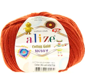 Galanterie Alize Cotton Gold Hobby cihlová 36