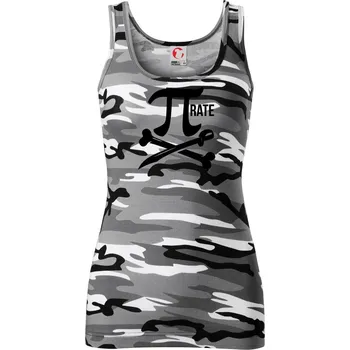 Dámské tričko Pirate PÍ - Dámské Maskáčové tílko - S ( Šedý maskáč )