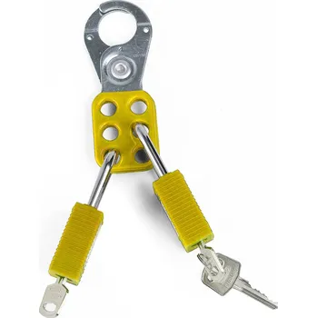 Ventil Bezpečnostní uzamykatelná spona žlutá, průměr oblouku zámku 25 mm, až pro 6 zámků