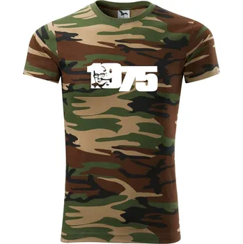Pánské tričko Husákovo dítě - 1975 - Army CAMOUFLAGE - 2XL ( Hnědý maskáč )