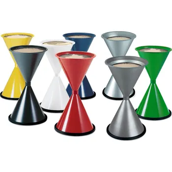 Popelník Kuželovitý stojací popelník z kvalitního ocelového plechu, s pozinkovaným kovovým sítem, stříbrný