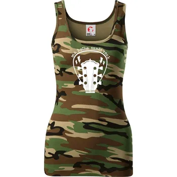 Dámské tričko Má holka tančí rock - Dámské Maskáčové tílko - S ( Hnědý maskáč )