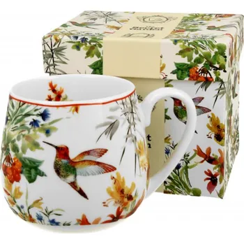 DUO Gifts DG - Porcelánový hrnek Barylka LINNEA, Ptáček Kolibřík v dárkové krabičce - 430 ml