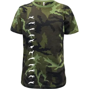 Chrt na výšku - Dětské maskáčové triko - 104-110cm / 3-4 roky ( Zelený maskáč )