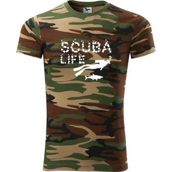 Pánské tričko Scuba life - Army CAMOUFLAGE - 3XL ( Hnědý maskáč )
