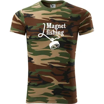 Pánské tričko Magnet fishing - Army CAMOUFLAGE - XL ( Hnědý maskáč )