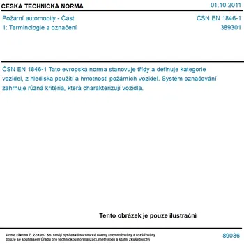 ČSN EN 1846-1 - Požární automobily - Část 1: Terminologie a označení - Tisk
