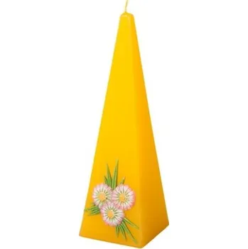 Svíčka Sedmikráska - velikonoční svíčka žlutá pyramida