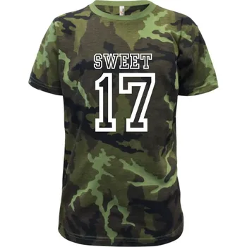 Chlapecké oblečení Sweet 17 - Dětské maskáčové triko - 122 cm/6 let ( Zelený maskáč )