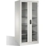 Dílenská skříň typ Cabo XXL na nářadí, prosklená výplň dveří, Š 930, H 800, V 1950 mm, šedá