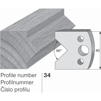 Nůž profilový č. 34 SP do frézovací hlavy 40 x 4 mm PILANA