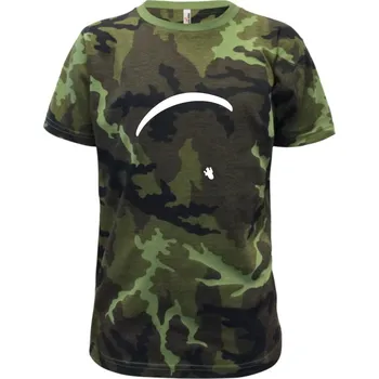 Chlapecké oblečení Obrys padáku velký - Dětské maskáčové triko - 104-110cm / 3-4 roky ( Zelený maskáč )