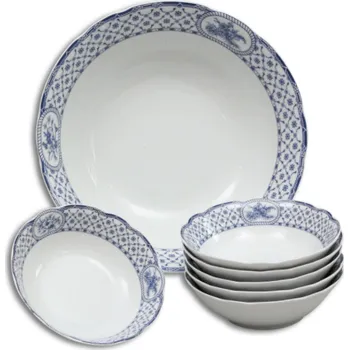 Nádobí Thun 1794 Rose, kompotová souprava, modrá stuha, Thun