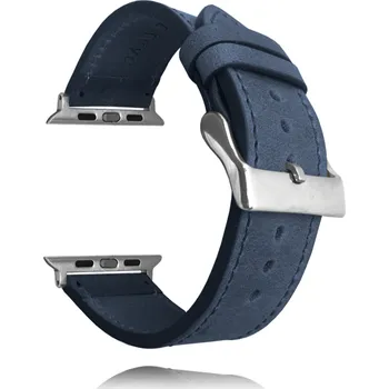 Řemínek na hodinky Modrý kožený řemínek LAVVU pro APPLE WATCH LSXALS Šířka řemínku pro Apple Watch: 42-44